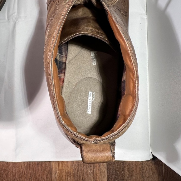 Clarks Men’s Leather Cap Toe Ankle Boots – Brown (Size 12) - Picture 8 of 10